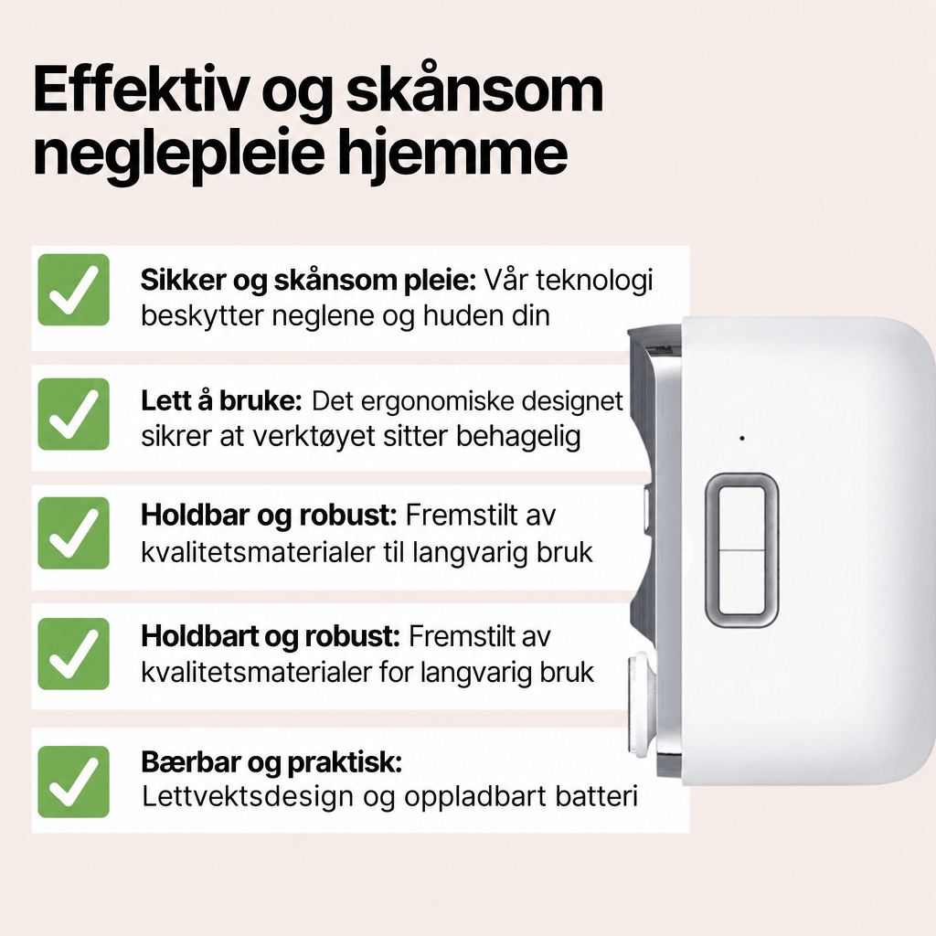 GlamTrim™ Elektrisk negleklipper - Få perfekt pleide negler med sikker og skånsom trimming - AVABeauty.no